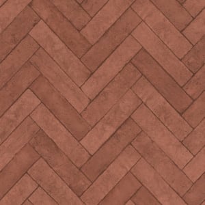Rasch Herringbone Brick Terracotta Wallpaper - 499148