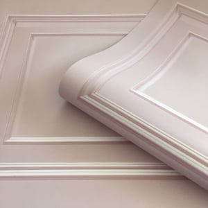 Belgravia Decor Amara Wood Panel Soft Pink Satin Wallpaper - 7377