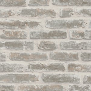 Galerie Olio Rustic Brick White/Braun Wallpaper - 82377