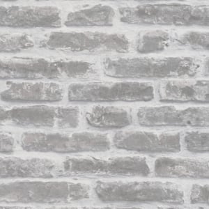 Galerie Olio Rustic Brick Greige Wallpaper - 82378