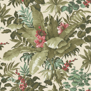Grandeco Asperia Canopy Floral Natural/Green Wallpaper - A55802