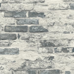 Grandeco Asperia Battersea Brick Cream/Blue Wallpaper - A58102
