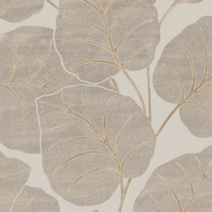 Grandeco Ciara Luxor Leaf Natural/Gold Wallpaper - A63501