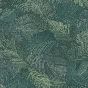 Grandeco Attitude Organic Leaves Green Wallpaper - A66502