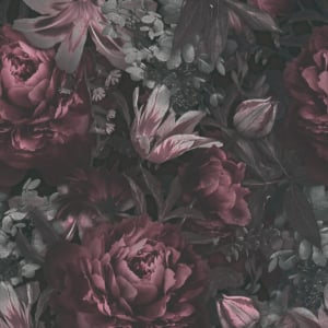 Galerie Antique Floral Motif Grey/Pink Wallpaper - BW51004