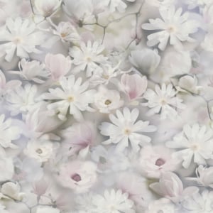 Galerie Romantic Daisy Motif Grey/Lilac Wallpaper - BW51031