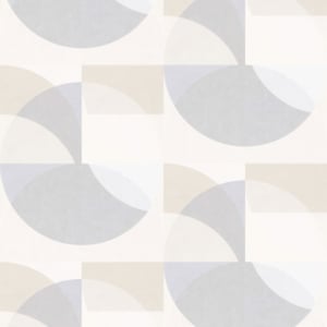 Elle Decoration Geometric Circles Light Grey/Beige Wallpaper - 10150-31