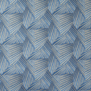 Elle Decoration Geometric Triangles Blue/Gold Metallic Wallpaper - 10152-08
