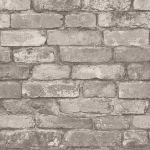 Fine Decor Distinctive Rustic Brick Silver/Grey Wallpaper - FD31286