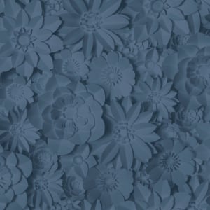 Fine Decor Dimensions 3D Effect Floral Blue Wallpaper - FD42690