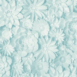 Fine Decor Dimensions 3D Effect Floral Teal Wallpaper - FD42598