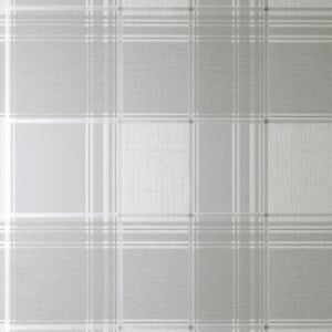 Fine Decor Larson Check Grey/Silver Metallic Wallpaper - FD42818