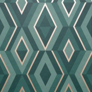 Fine Decor Shard Geometric Emerald/Gold Metallic Wallpaper - FD42609