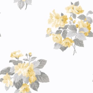 Galerie Classic Bouquet Yellow/Grey Wallpaper - G78502