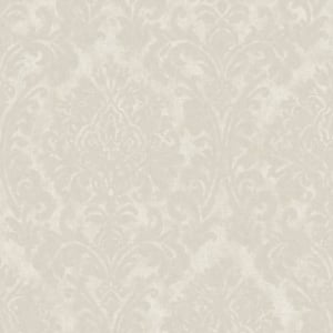 Grandeco Chenille Damask Cream/Grey Metallic Wallpaper - A50103
