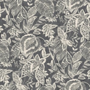 Grandeco Mae Wild Leaves Charcoal/Grey Wallpaper - 171803