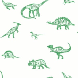 Holden Decor Dinosaur Dictionary Green Wallpaper - 90902
