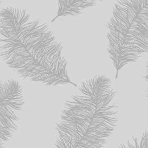Holden Decor Fawning Feather Grey/Silver Metallic Wallpaper - 12626