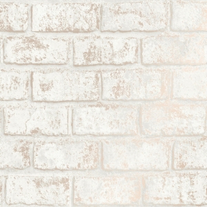 Holden Decor Glistening Brick Cream/Rose Gold Metallic Wallpaper - 12952