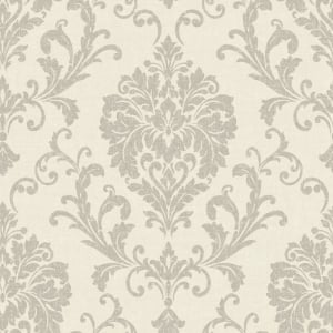 Grandeco Icon Margritte Damask Taupe Wallpaper - IC2001