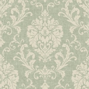 Grandeco Icon Margritte Damask Sage Wallpaper - IC2003