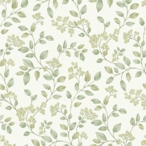 Grandeco Icon Jasmine Floral Trail Sage Wallpaper - IC3014