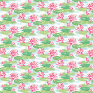 Ohpopsi Ichika Waterlily Sky/Rose Wallpaper - IKA50101W