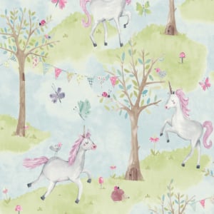 Grandeco Jack N Rose Unicorns Pink Multi Wallpaper - JS2001