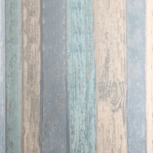 Coloroll Beach Hut Wood Panel Blue Glitter Wallpaper - M1062