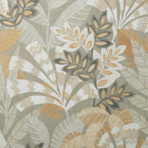 Crown Asha Leaves Warm Stone/Old Gold Wallpaper - M1738