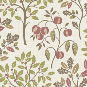 Crown Rowan Autumn Trees Olive Metallic Wallpaper - M1762