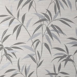 Crown Fusion Leaf Soft Grey Metallic Wallpaper - M1771
