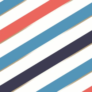 Muriva Pop Carnival Stripe Blue/Red Metallic Wallpaper - M47010
