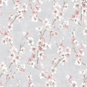 Muriva Adele Melody Floral Pink/Grey Wallpaper - M52709
