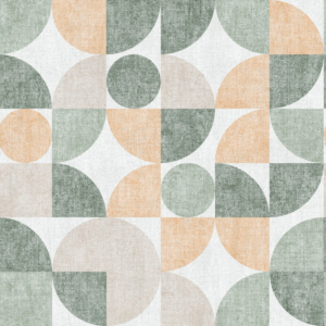 Muriva Circa Geometric Green/Orange Wallpaper - M62104