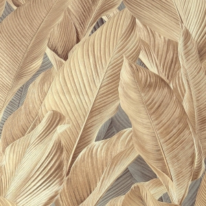 Vymura Gianni Leaf Natural Metallic Wallpaper - M95687