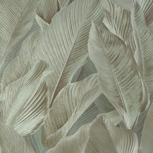 Vymura Gianni Leaf Khaki Green Metallic Wallpaper - M95688
