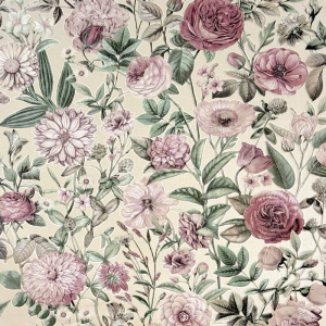 A flat swatch image of the M95708 pink multi floral pattern.