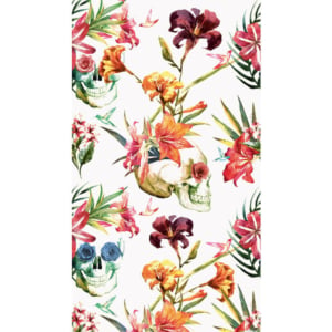 Grandeco Young Edition Floral Skulls Multi Wall Mural - ML2701