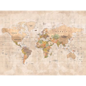 Grandeco Young Edition World Map Multi Wall Mural - ML3001