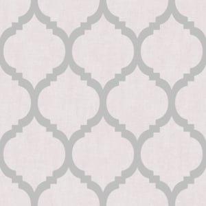 Muriva Darcy James Zara Trellis Pink/Silver Metallic Wallpaper - 173553