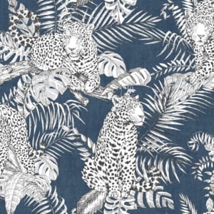 Muriva Darcy James Mamboa Leopard Blue Wallpaper - 173523