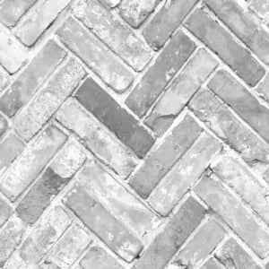 Muriva Herringbone Brick Grey Wallpaper - 174502