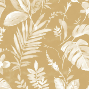 Muriva Tane Leaf Mustard/Cream Wallpaper - L98902