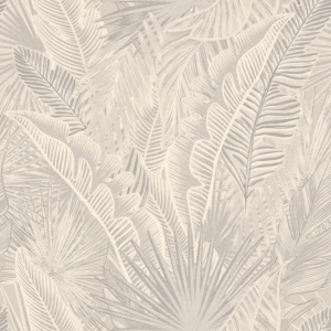 Galerie Enchanted Kiskaara Tropical Leaf Grey Wallpaper - NHW1015