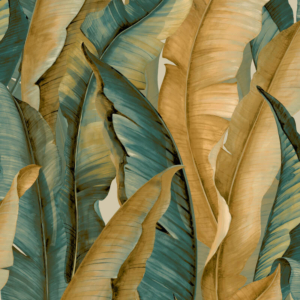 Galerie Enchanted Malay Banana Leaf Gold Wallpaper - NHW1041