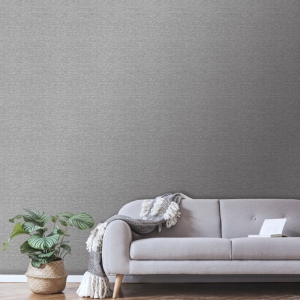 Nina Home Valencia Plain Texture Grey Wallpaper - N10042