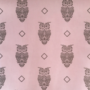 Nina Home What A Hoot Owl Pink/Silver Metallic Wallpaper - N10203