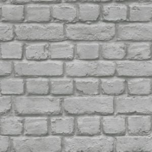Rasch Brick Effect Dark Grey Wallpaper - 226720