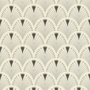 Rasch Deco Arch Pattern Black/Cream Wallpaper - 433210